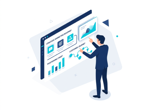 Strategic marketing roadmap illustration