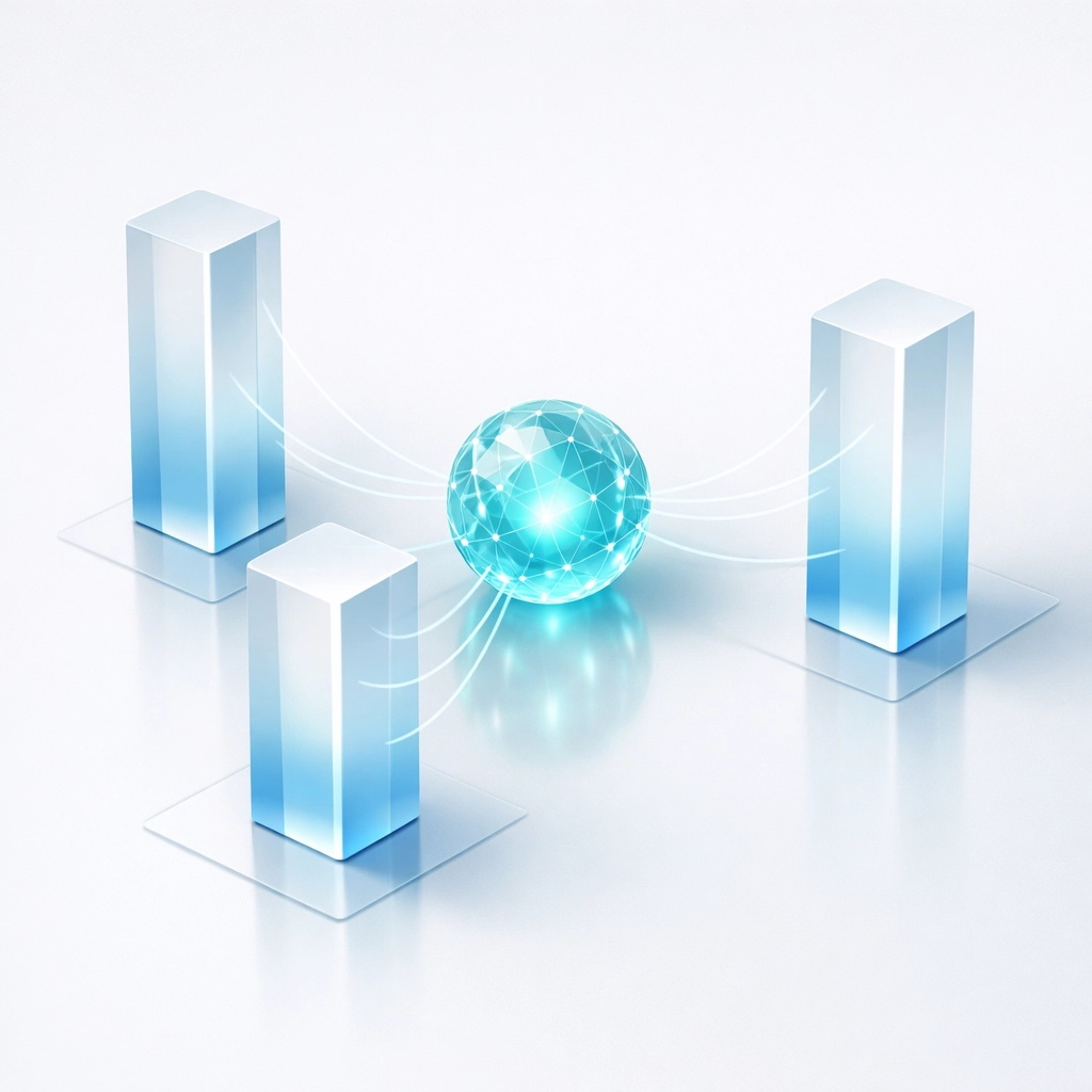 Structured data pillars connecting to an AI core for optimized local search visibility.