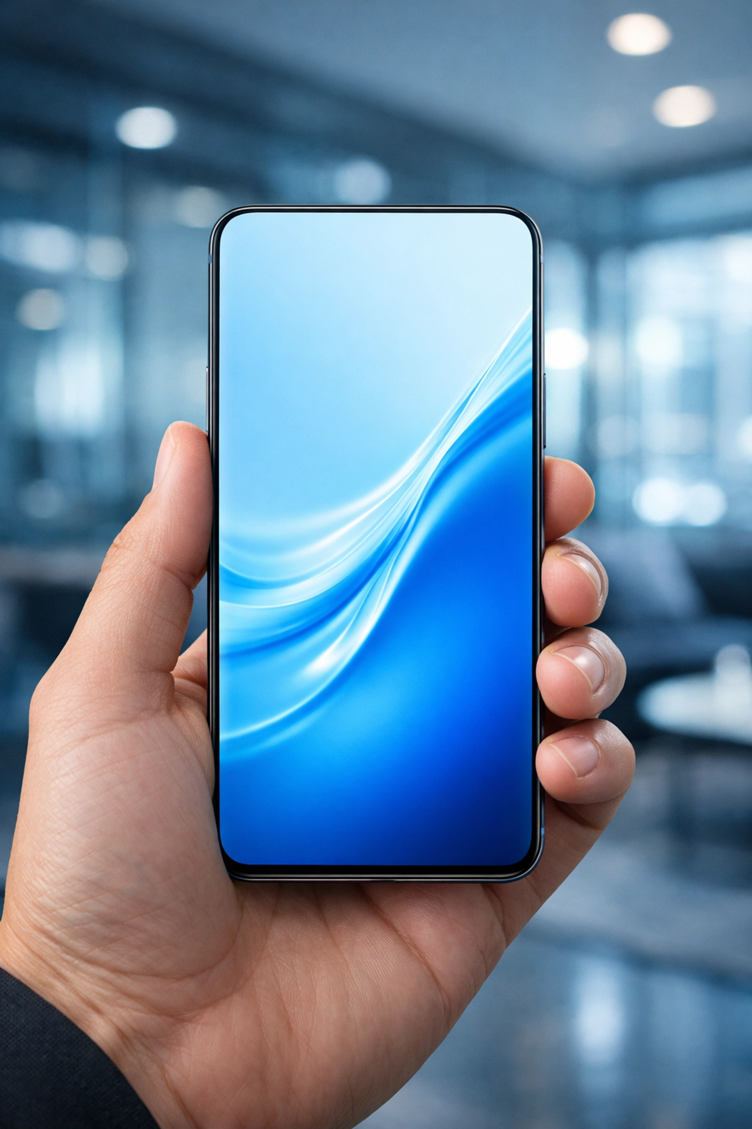 Close-up of a high-speed mobile website on a smartphone, showing efficient performance and conversion design