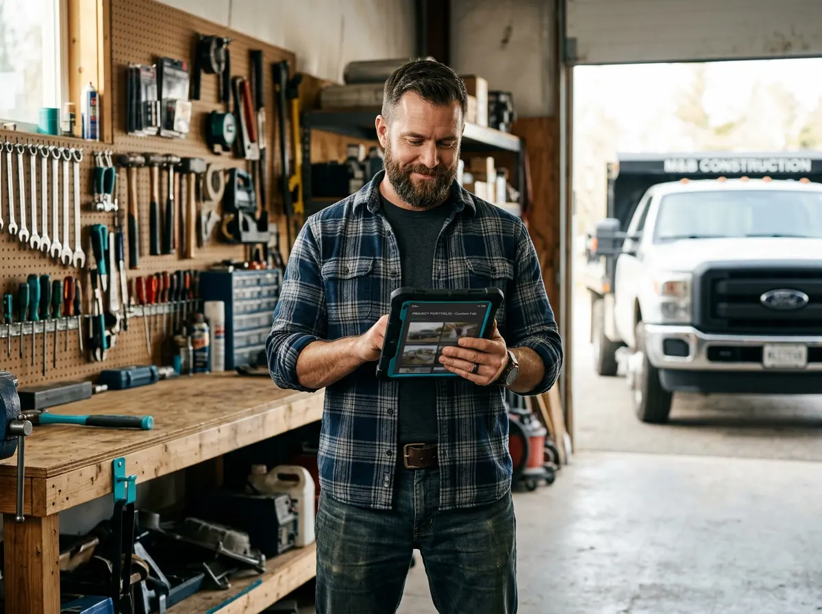 Business owner reviewing their website